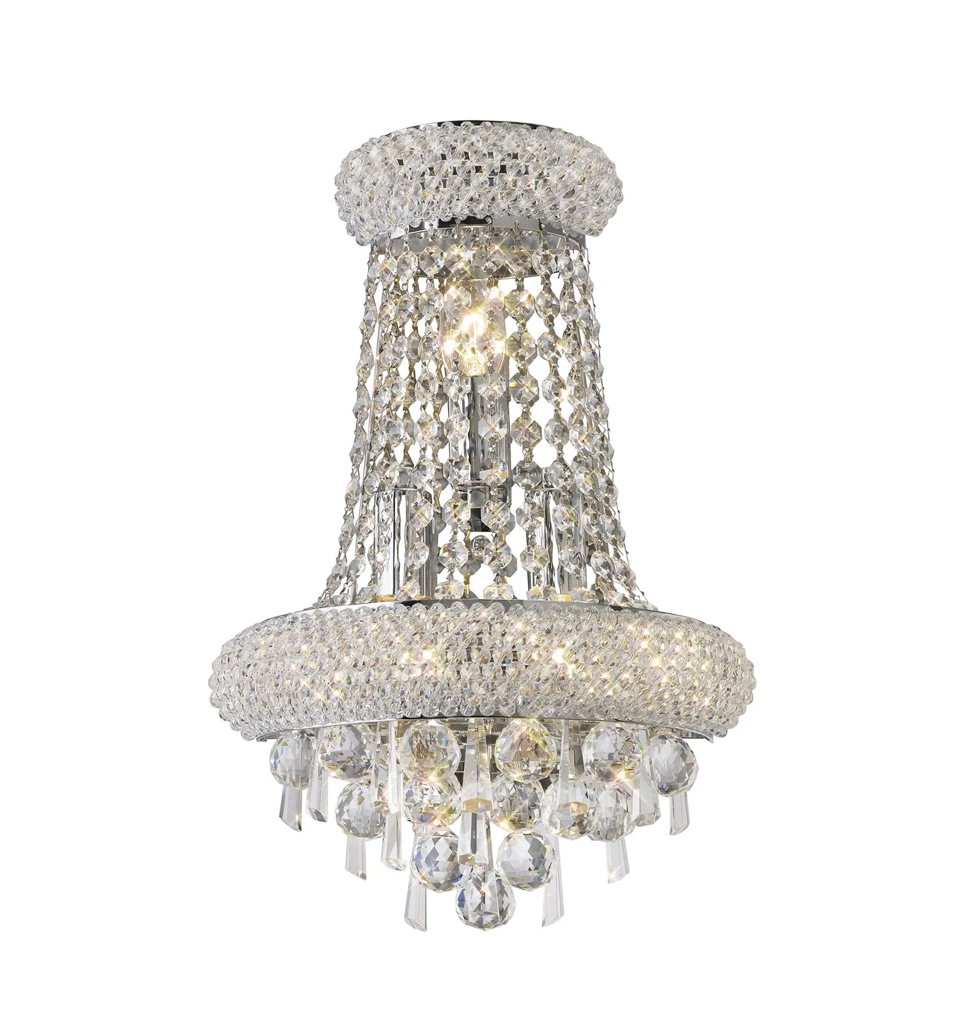 Alexandra Polished Chrome Crystal Wall Lights Diyas Wall Washers